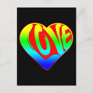 Love Colourful Heart Valentines Day Postcard