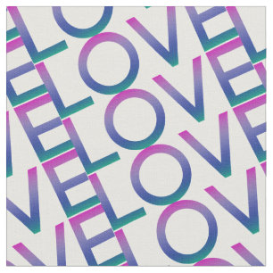 Love Colourful Rainbow Fabric