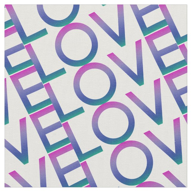 Love Colourful Rainbow Fabric (Close Up)