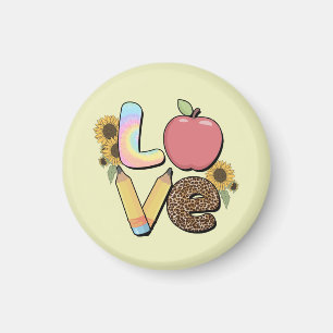 Love - Colourful Teacher Design with Apple & Penci Magnet