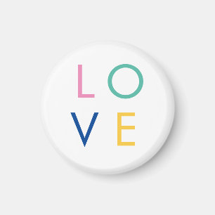 LOVE colourful valentine typography Magnet