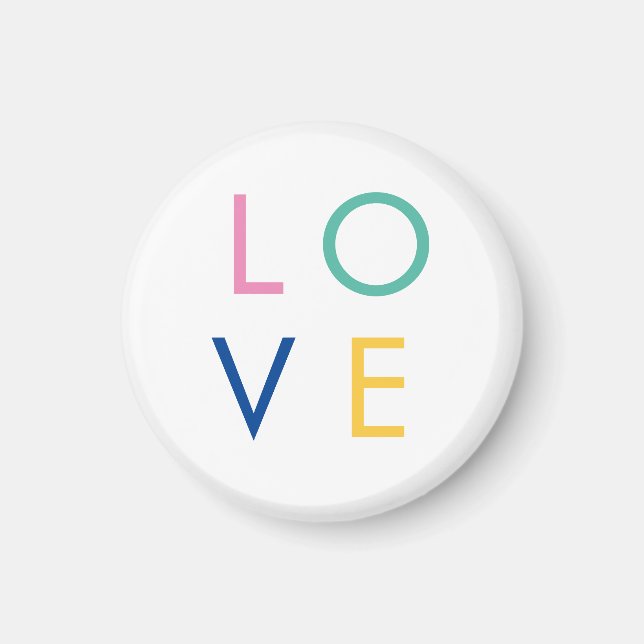 LOVE colourful valentine typography Magnet (Front)