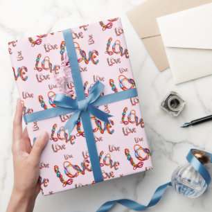 Love Colourful Valentines Day Love Wrapping Paper