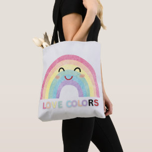 Love Colours rainbow art valentine designs Tote Bag