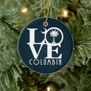 LOVE Columbia South Carolina Ceramic Ornament