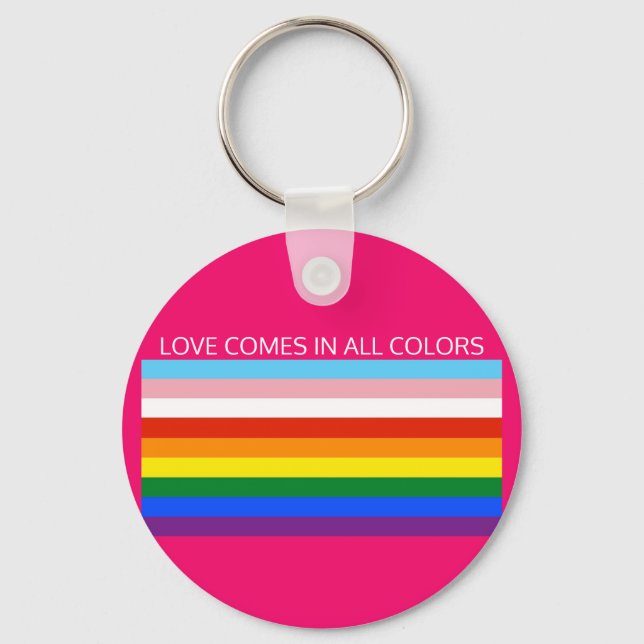 LOVE COMES IN ALL COLORS  BUTTON KEY RING (Front)