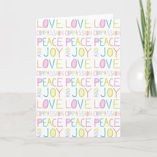 Love, Compassion, Peace, Joy Holiday Card (Front)