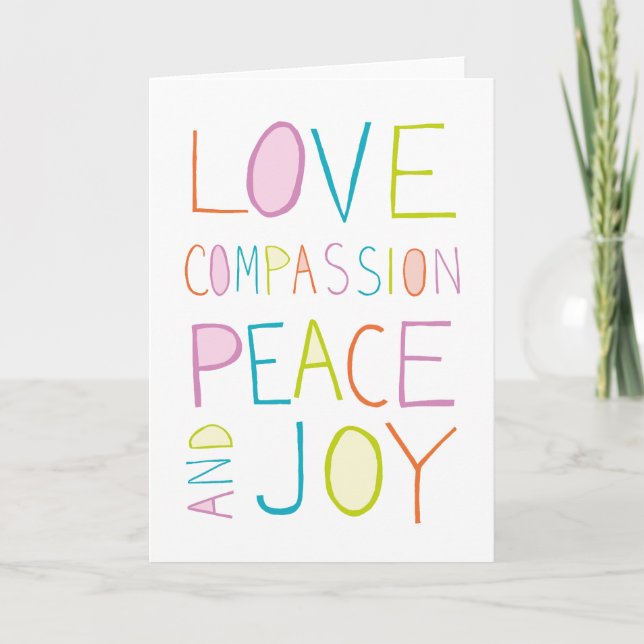Love, Compassion, Peace, Joy Holiday Card (Front)