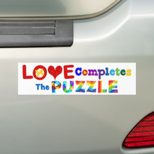 Love Completes the Puzzle Bumper Sticker