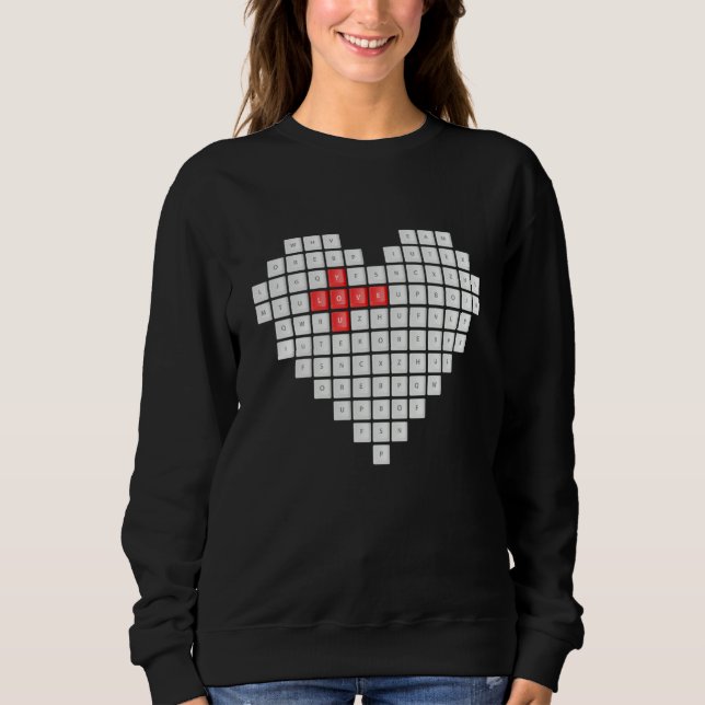 LOVE Computer Keyboard Valentines Day Women Men Ad Sweatshirt (Front)