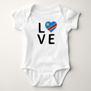 Love - Congo Democratic Republic Flag Baby Bodysuit