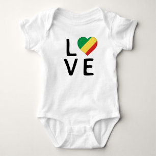 Love - Congo Republic Flag Baby Bodysuit