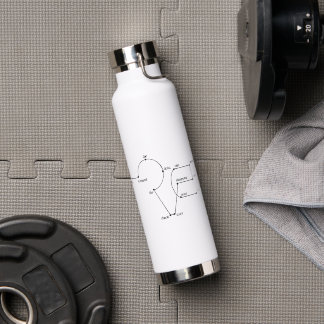 Love Connect the Dots Minimalist Typography Art Water Bottle