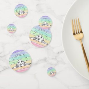 love conquers all dog rainbow basset hound confetti