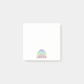 love conquers all dog rainbow basset hound post-it notes