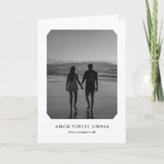 Love Conquers All Photo Upload Anniversary Card
