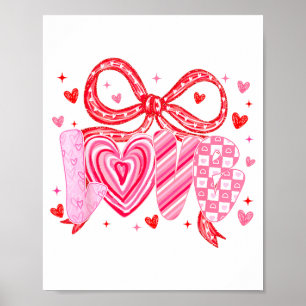 Love Coquette Bow Leopard Hearts Valentine Women G Poster