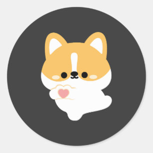 Love Corgi Classic Round Sticker