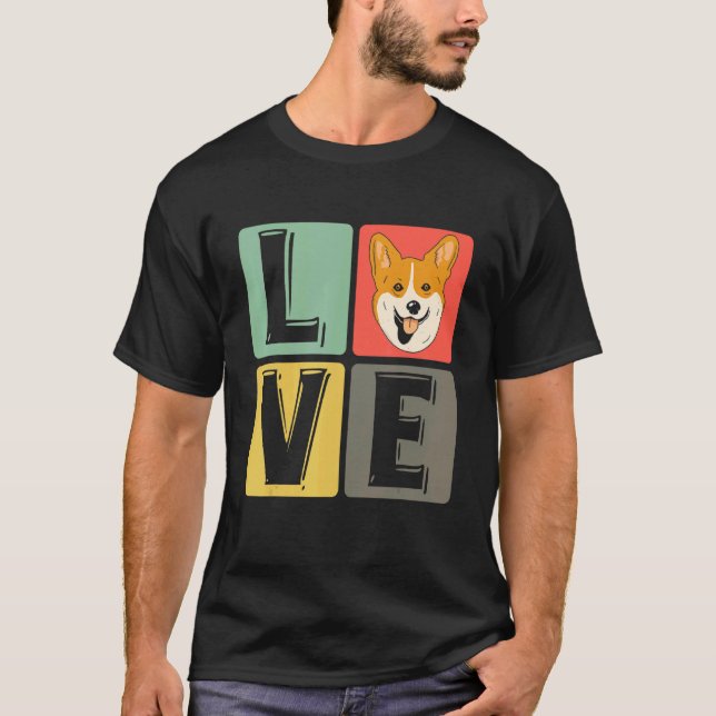 Love Corgi Dog Breed Pet Puppy Welsh   T-Shirt (Front)