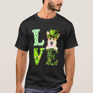 Love Corgi St Patrick's Day Shamrock Irish Dog T-Shirt