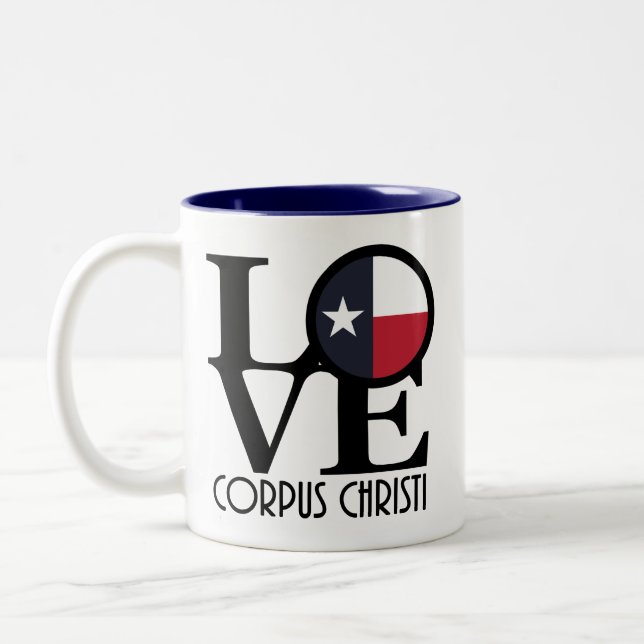 LOVE Corpus Christi 11oz Two-Tone Coffee Mug (Left)