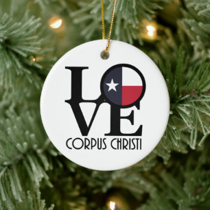 LOVE Corpus Christi Texas Ceramic Ornament