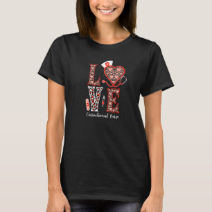 Love Correctional Nurse Stethoscope Heart Leopard  T-Shirt