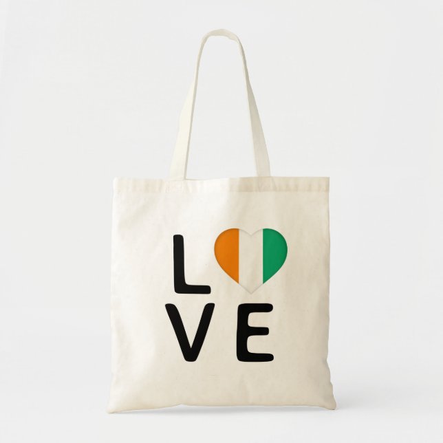 Love - Cote dIvoire Flag Tote Bag (Front)