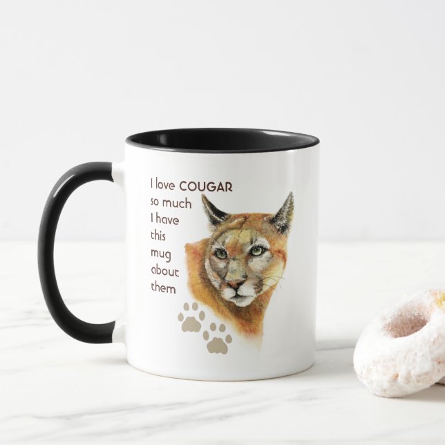 Love COUGAR so so much I Fun Quote  Mug (With Donut)