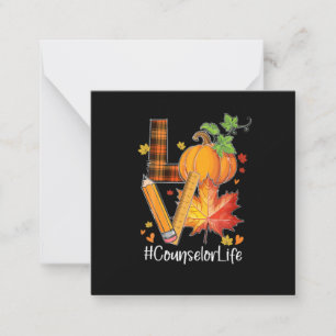 LOVE Counsellor Life Fall Leaves Autumn Season Pum Card