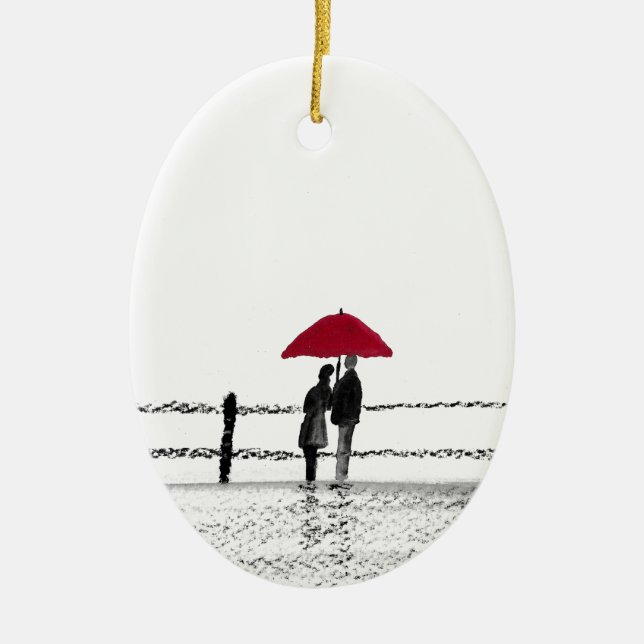 Love couple anniversary ceramic tree decoration (Front)