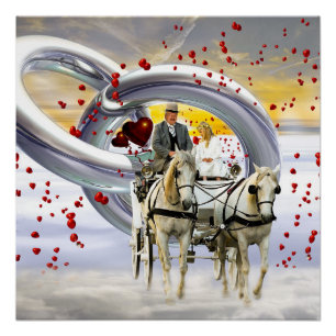 Love Couple Heart Coach Photo Glossy Poster