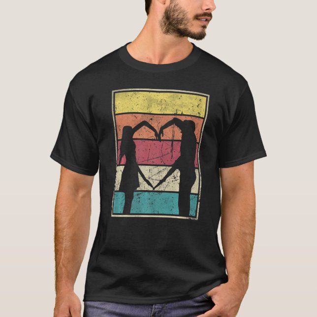 Love Couple Heart Shape Arms T-Shirt (Front)