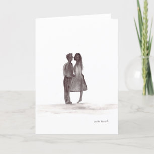 Love couple in love anniversary card