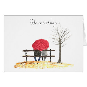 Love couple Red Umbrella Wedding Anniversary
