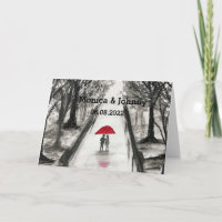 Love couple red umbrella Wedding Bridal Shower