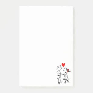 Love Couple Romantic Your Text Name Post-it Notes