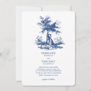 Love Couple Toile de Jouy  Invitation