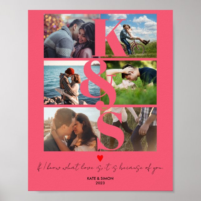 Love Couples Gifts Newlywed Gift Photo Collage Poster (Front)