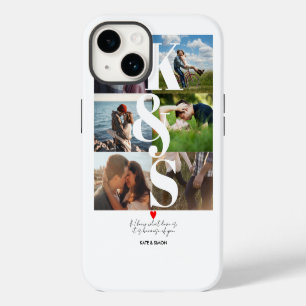 Love Couples Photo Collage Personalised Monogram iPhone 14 Case
