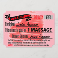 Love Coupon for MASSAGE