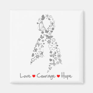 Love Courage Hope Butterfly - Brain Cancer Magnet