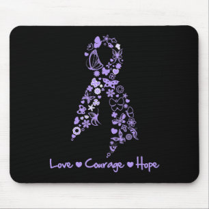 Love Courage Hope Butterfly - General Cancer Mouse Pad