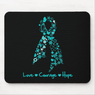 Love Courage Hope Butterfly - Ovarian Cancer Mouse Pad