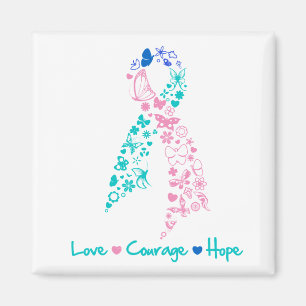 Love Courage Hope Butterfly -  Thyroid Cancer Magnet
