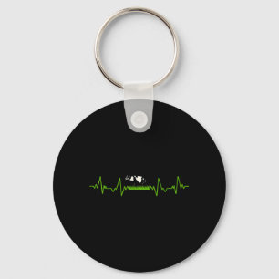 Love Cow Valve EKG Heartbeat Heart Patient Moo Key Ring