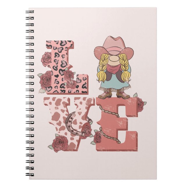 Love & Cowgirl Spirit – Vintage Country Style Notebook (Front)