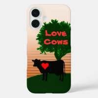 Love Cows- Cow Silhouette with Lone Tree
