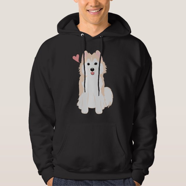Love Cream Pomsky Pomeranian Husky Hoodie (Front)