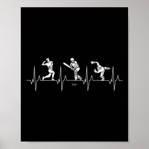 Love Cricket - Bowling Heartbeat Funny Cricket  Poster